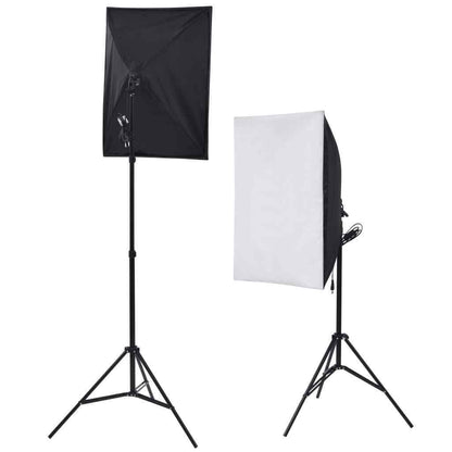 Fotostudio Set Softbox-Lampen Schirm Hintergrund Reflektor Studioset Vidaxl