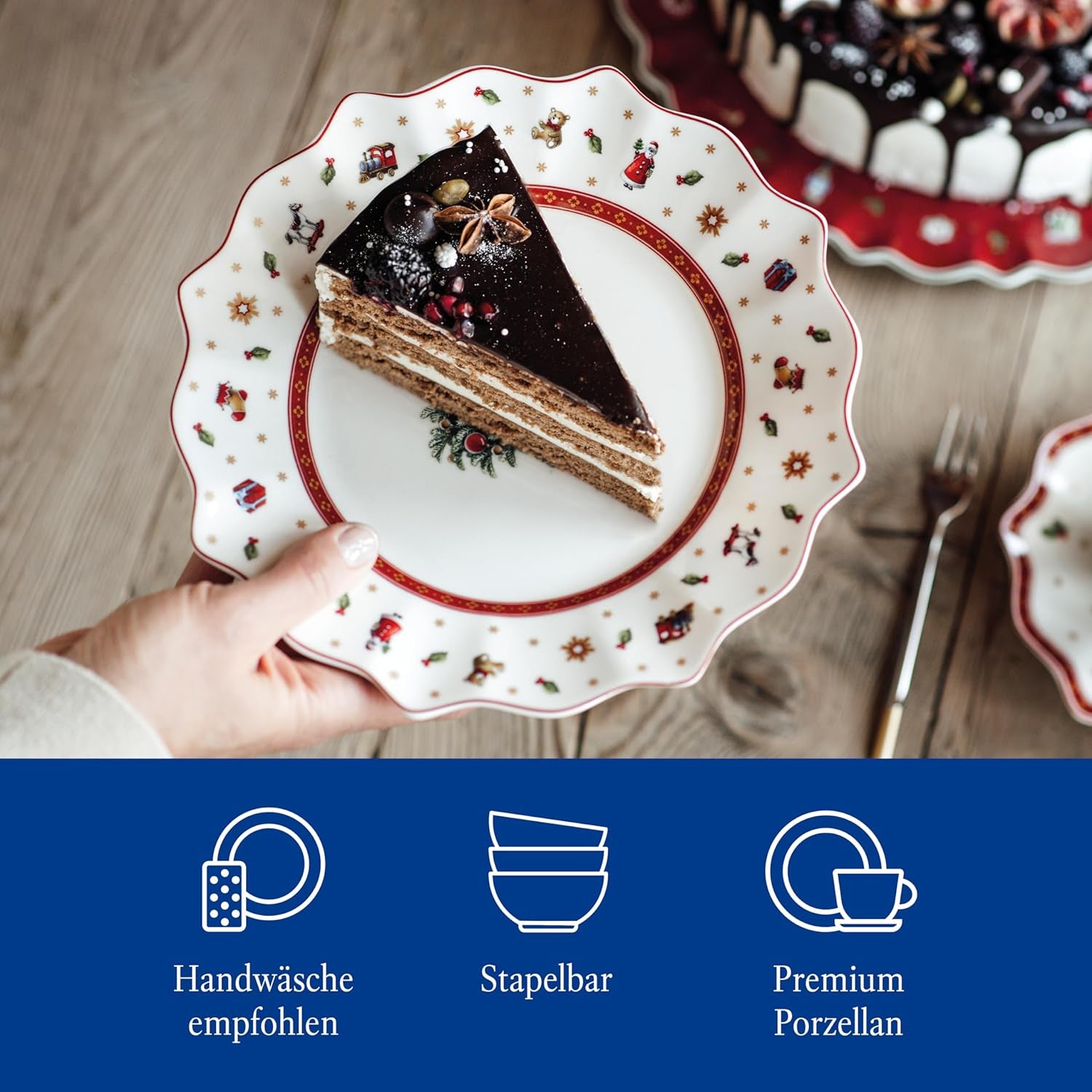 Villeroy & Boch – Toy'S Delight Frühstücksteller Weihnachten 24 Cm, Mikrowellensicher, Geschirr Weihnachten, Weihnachtsteller, Keksteller, Weihnachtsporzellan, Weihnachtsgeschirr, Premium Porzellan