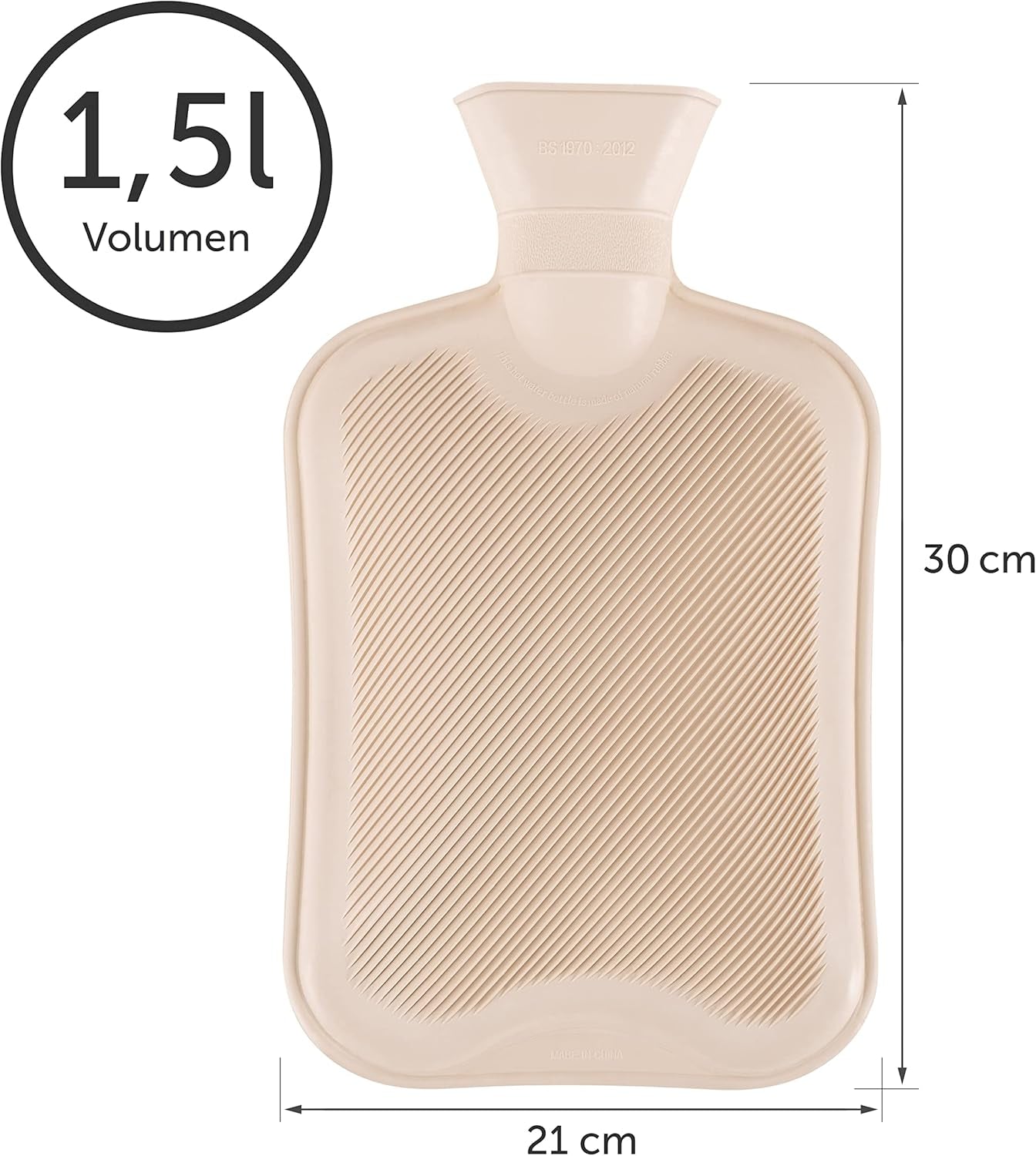 Indulge in Comfort: Luxurious Leak-Proof Blumtal Premium Hot Water Bottle with Plush Polar Fleece Cover - Elegant White Design