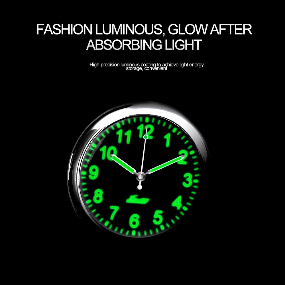 Luminous Mini Digital Car Clock - Stick-On Quartz Timepiece for Automotive Decor and Accessories
