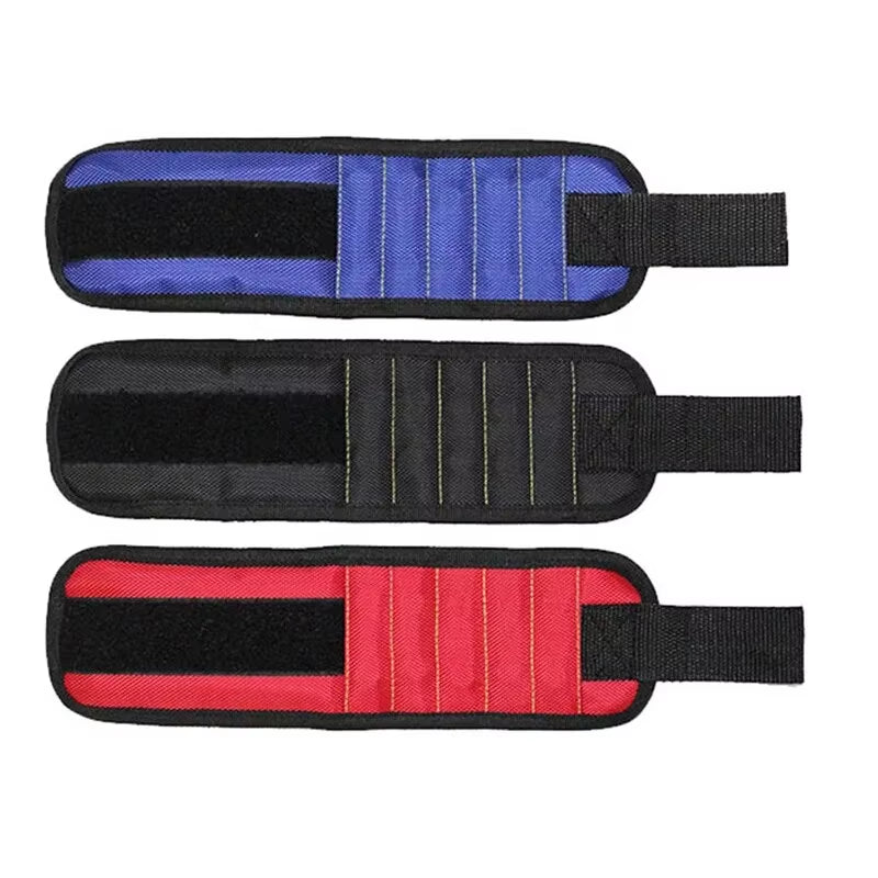 Magnetic Wristband Tool Holder for Screws, Nails, and Drilling Bits with Strong Magnets - Five Rows of Ten Magnets