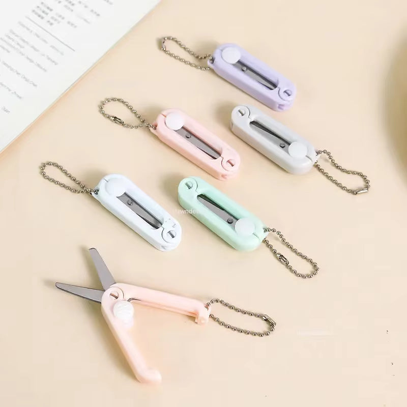 Mini Portable Folding Scissors - Morandi Design for Paper Cutting, Ideal for Office and School Use