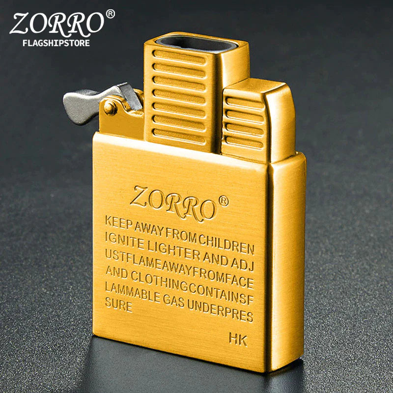 ZORRO Original Dual Fire Torch Lighter Gas Kerosene Jet Windproof Cigar Lighter Flint Movement Inflatable Lighter Liner DIY Tool