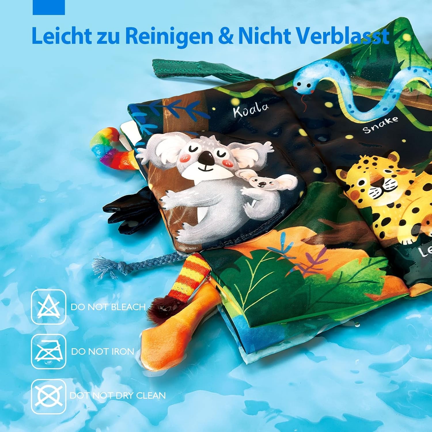 Hahaland 3D Sensory Soft Fabric Crinkle Quiet Book - Ideal Gift for Infants (0-6 Months)