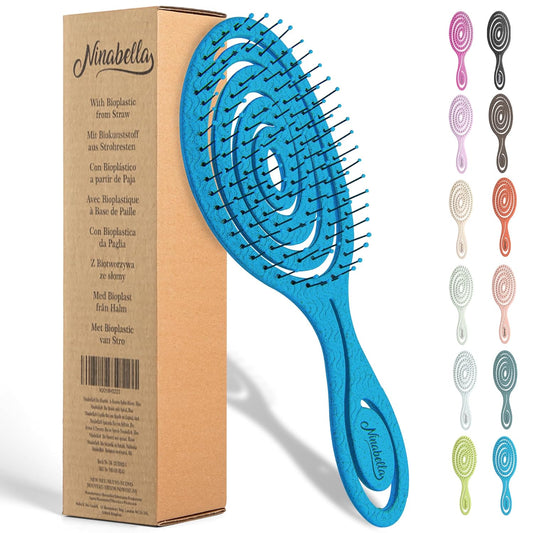 Ninabella Entwirrbürste – Sanfte, nachhaltige Haarbürste in Royal Blue für die ganze Familie – Ideal für lockige und nasse Haare!