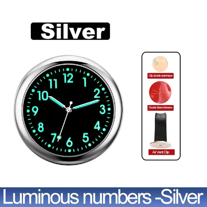 Luminous Mini Digital Car Clock - Stick-On Quartz Timepiece for Automotive Decor and Accessories