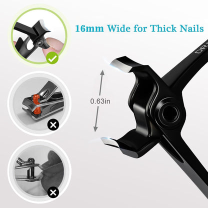 DRMODE Nagelknipser Für Fingernägel & Fußnägel Mit Build-In Nagelfeile,Edelstahl Scharf Nagelzwicker Nail Clipper Nagelpflegeset Für Damen Und Herren - 2Pcs