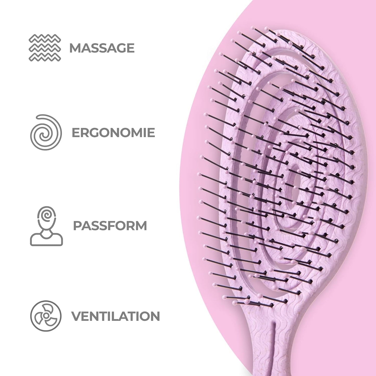 Ninabella Entwirrbürste – Sanfte Haarbürste für die ganze Familie, perfekt für Locken und nasses Haar – Umweltfreundlicher Detangler in elegantem Hellblau