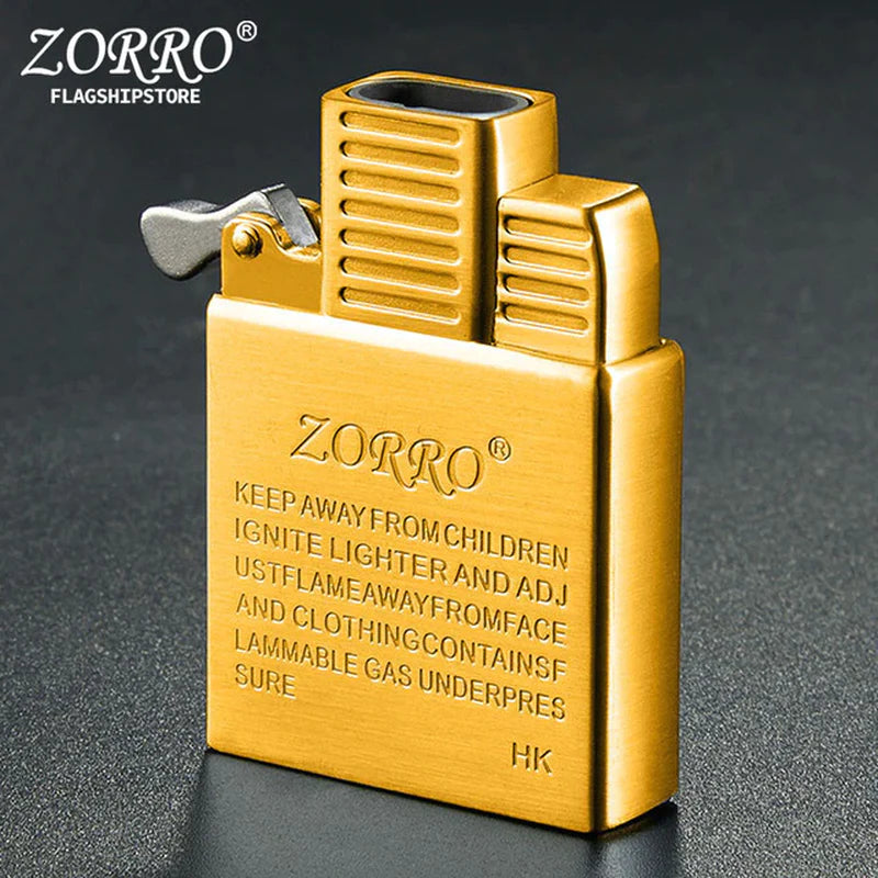 ZORRO Original Dual Fire Torch Lighter Gas Kerosene Jet Windproof Cigar Lighter Flint Movement Inflatable Lighter Liner DIY Tool