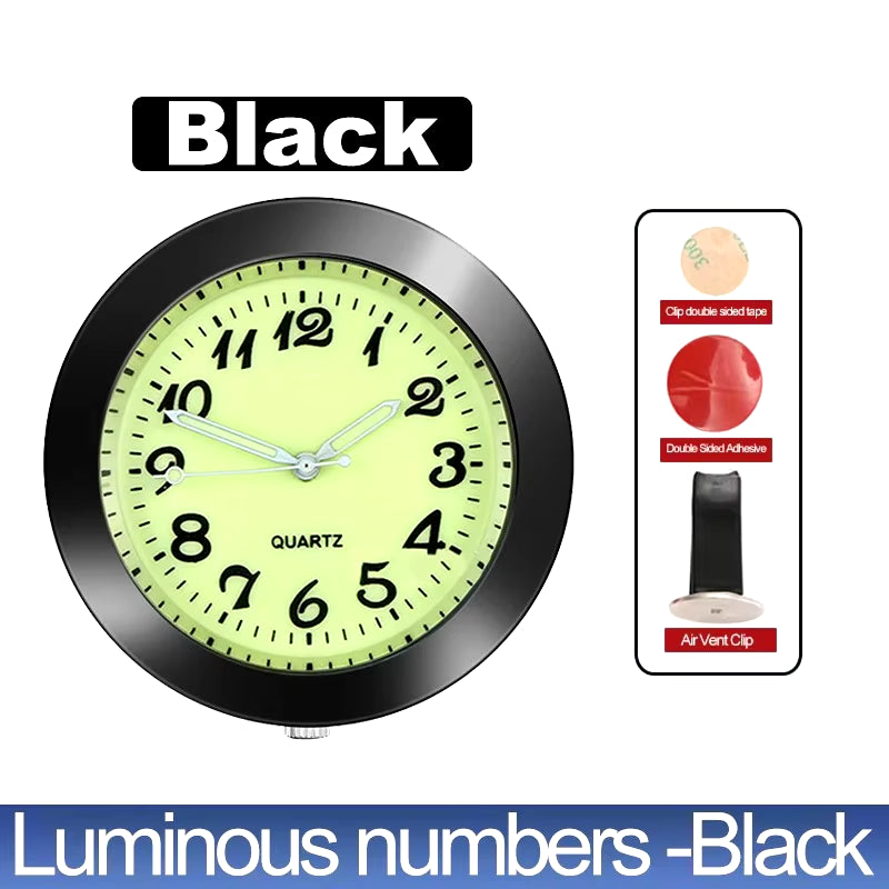 Luminous Mini Digital Car Clock - Stick-On Quartz Timepiece for Automotive Decor and Accessories