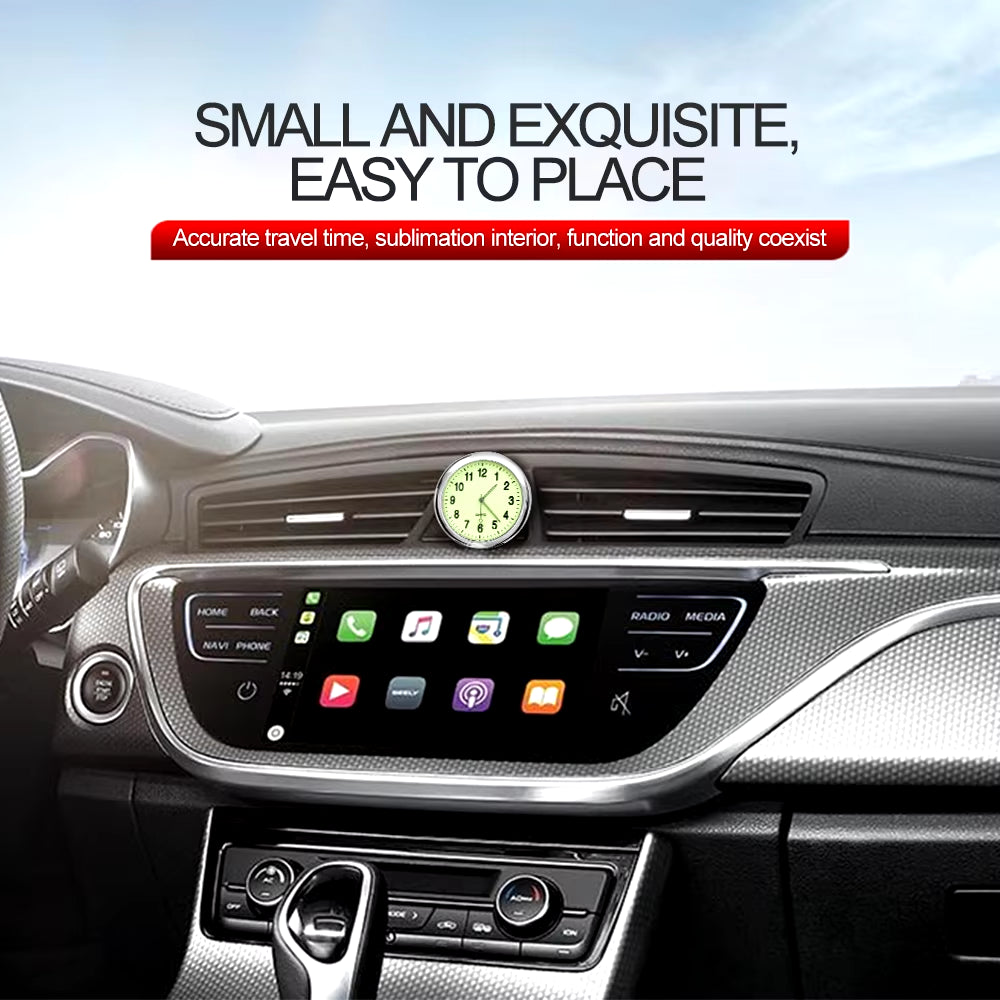 Luminous Mini Digital Car Clock - Stick-On Quartz Timepiece for Automotive Decor and Accessories