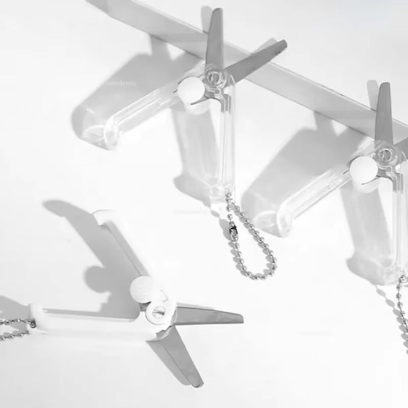 Mini Portable Folding Scissors - Morandi Design for Paper Cutting, Ideal for Office and School Use