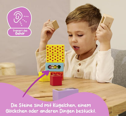 Eichhorn Klangbausteine - 12 Farbige Geräusch-Hölzer für Spaß und Lernen ab 12 Monaten!
