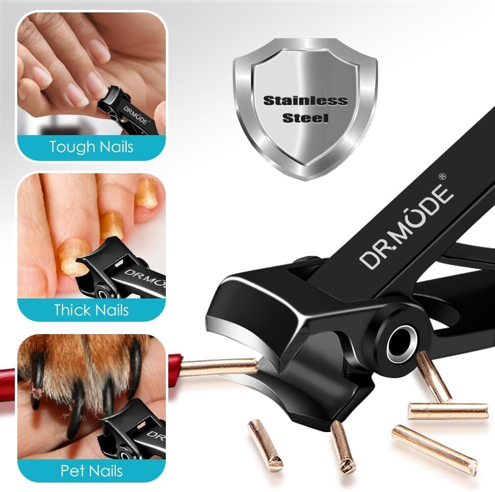 DRMODE Nagelknipser Für Fingernägel & Fußnägel Mit Build-In Nagelfeile,Edelstahl Scharf Nagelzwicker Nail Clipper Nagelpflegeset Für Damen Und Herren - 2Pcs