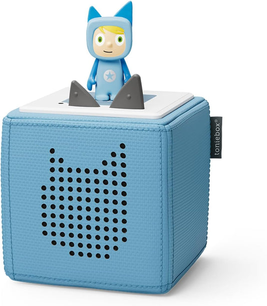 Tonies Toniebox Starter Set - Kabellose Musikbox mit Kreativ Figur für Kinder, 7 Std. Akku, Hellblau - Hörbücher & Lieder zum Entdecken!