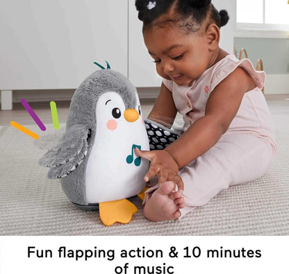 FISHER-PRICE Wackelnder Pinguin - Plüschspielzeug Für Babys Zum Spielen in Bauchlage Mit Musik Und Wackelnden Bewegungen, Fördert Seh-, Tast- Und Hörsinn, Für Babys Ab Geburt, HNC10