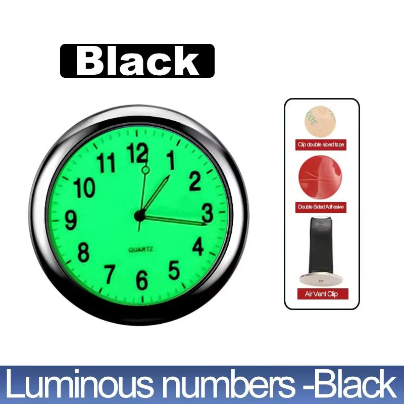 Luminous Mini Digital Car Clock - Stick-On Quartz Timepiece for Automotive Decor and Accessories