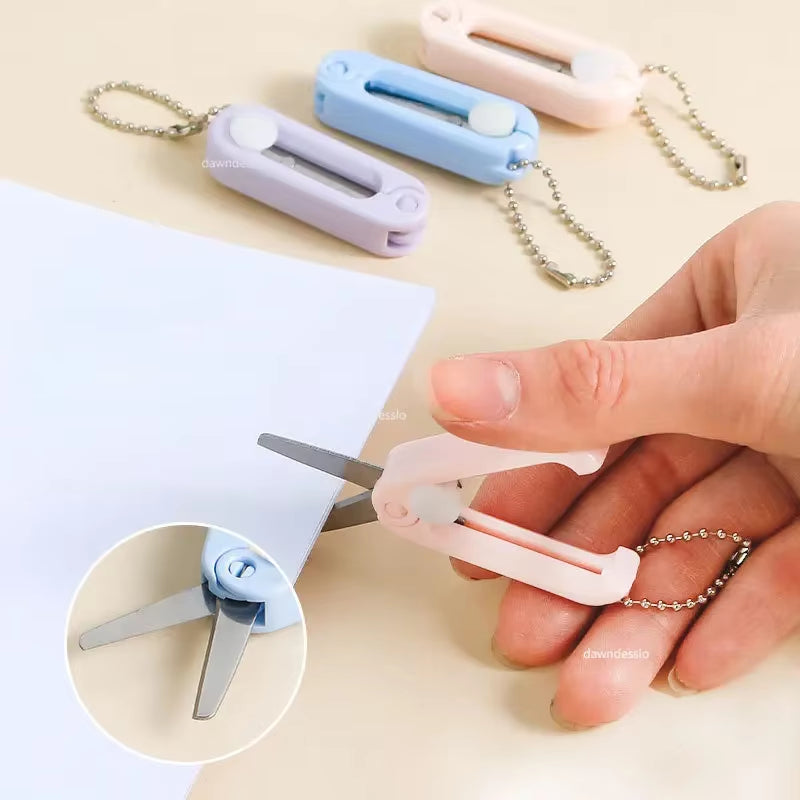 Mini Portable Folding Scissors - Morandi Design for Paper Cutting, Ideal for Office and School Use
