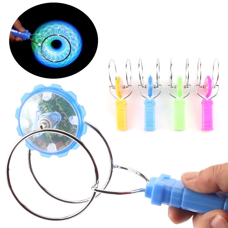 LED Magnetic Orbit Spinning Top Toy - Creative Hand-Cranked Luminous Spinning Toy for Children’s Gifts