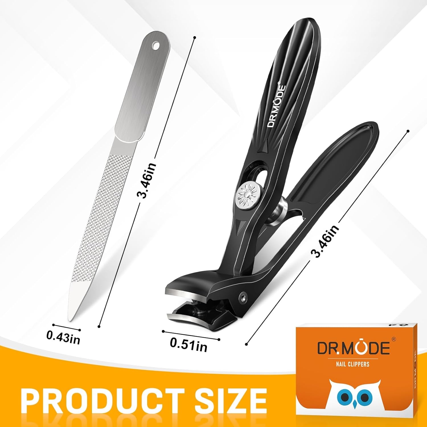 Winkelkopf Nagelknipser Für Senioren - DRMODE Ergonomischer Nagelknipser Fußnägel Nagelzwicker Für Dicke Nägel Premium Stahl- Nail Clipper Mit Auffangbehälter Für Männer Und Frauen Silber