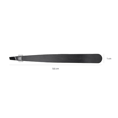 Amazon Basics Professionelle Edelstahl Pinzette mit Schräger Spitze – Perfekt für Haarentfernung, Ideal für die tägliche Beauty-Routine, Inklusive Reiseetui, Schwarz, 1er-Pack