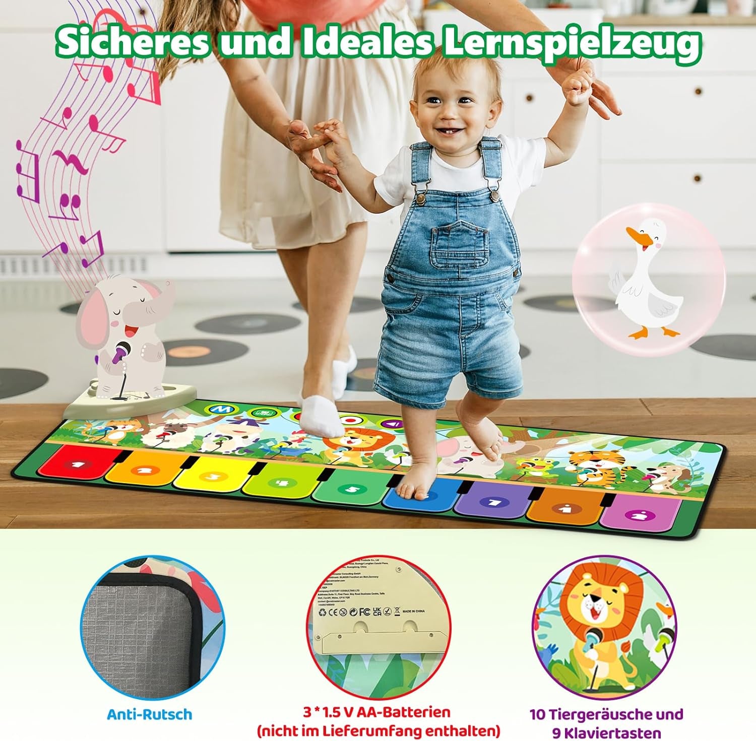 Enchanting Musical Play Mat for Babies 1 Year+ - 19 Songs & 10 Animal Sounds | Ideal Gift for Toddlers Aged 1-3 for Birthdays & Christmas!