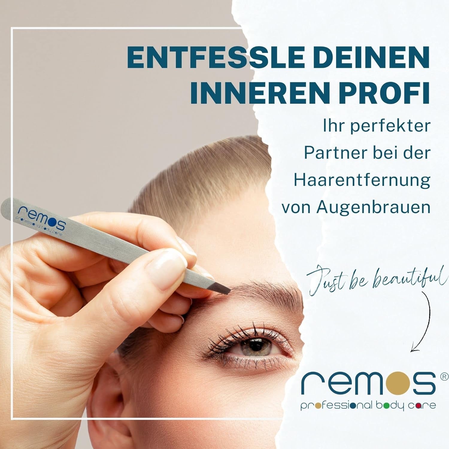 REMOS Profi Pinzette Mit Extra Feinen Spitzen Zum Zupfen Der Augenbrauen - Rot