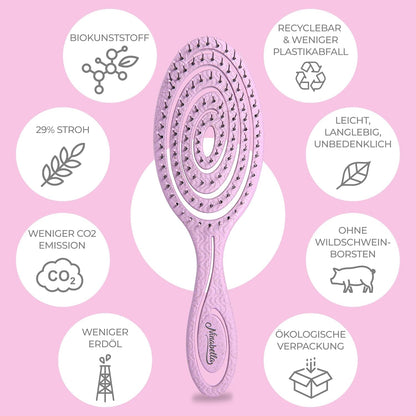 Ninabella Entwirrbürste: Sanfte, nachhaltige Haarbürste in Lilac - Ideal für Locken & nasses Haar für die ganze Familie!