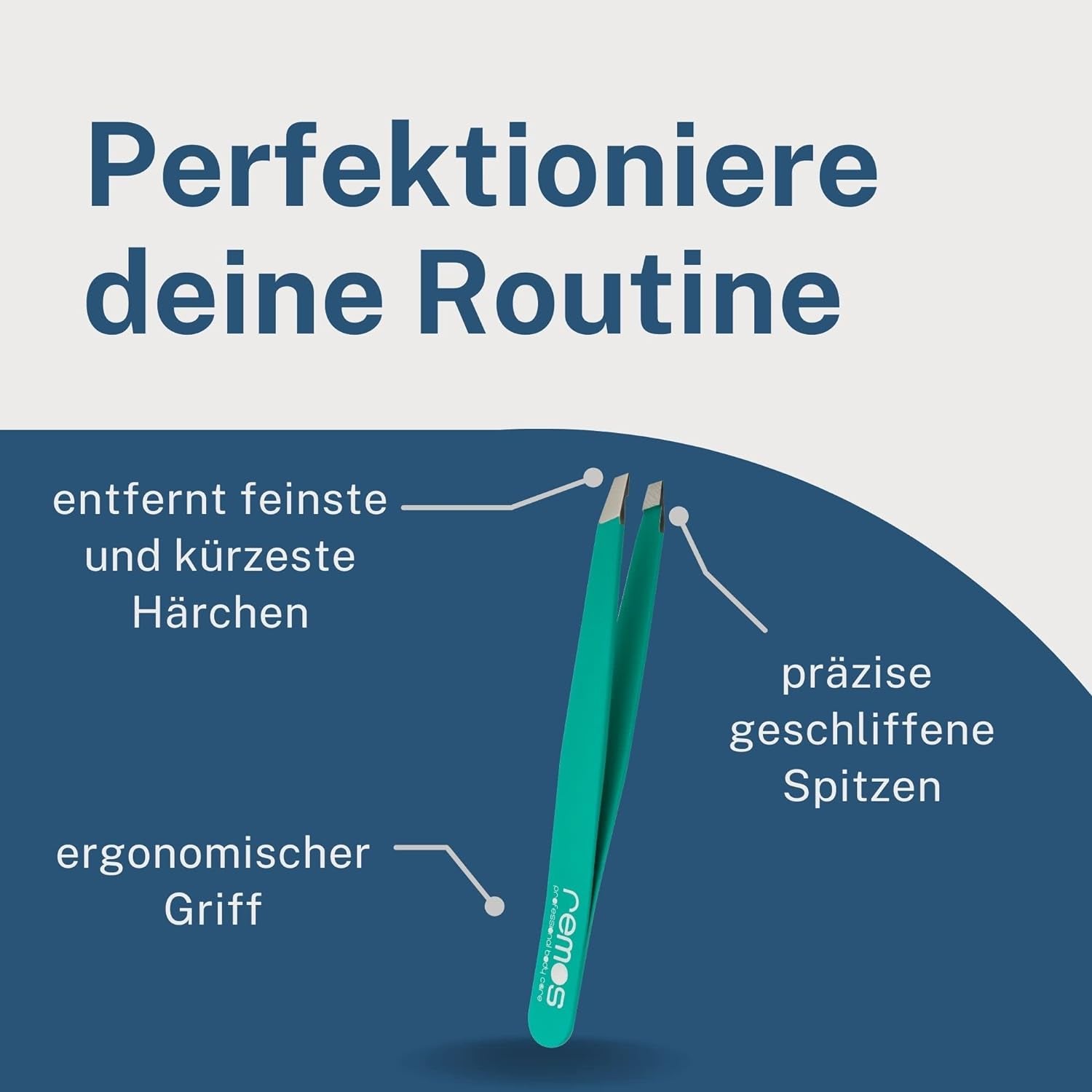REMOS Profi Pinzette Mit Extra Feinen Spitzen Zum Zupfen Der Augenbrauen - Satin