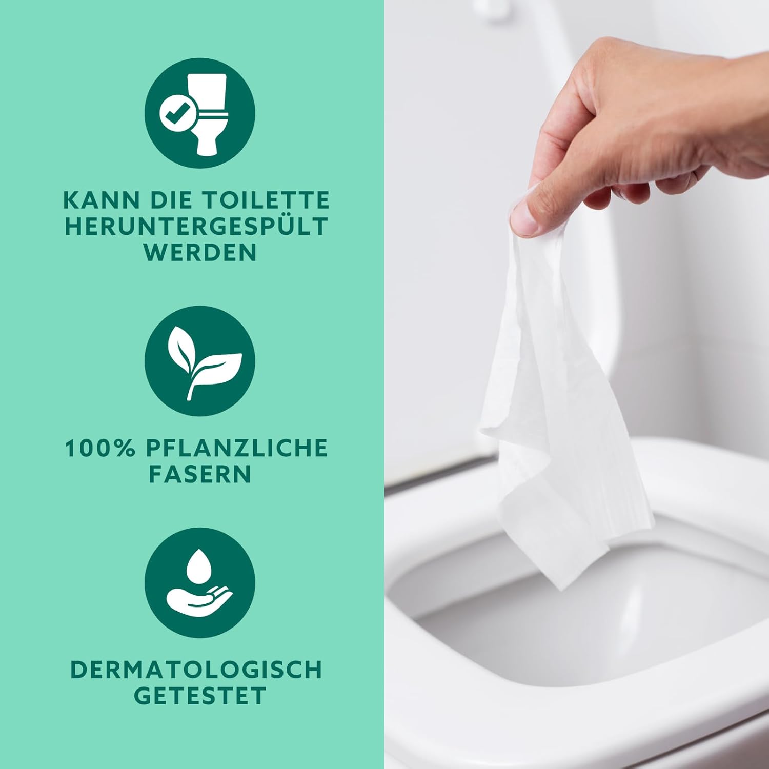 Sanftes Feuchtes Toilettenpapier mit Aloe Vera, Spülbar, 240 Blatt (6 Packungen à 40 Blatt) - Ehemals Presto!