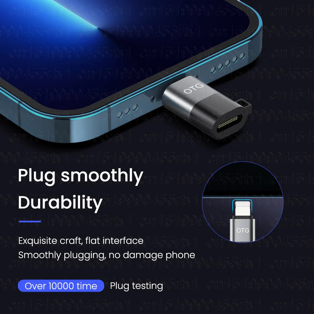 USB Type C to 8-Pin OTG Adapter for Iphone 13 12 11 Pro Max XR 2A Fast Charging Data Cable Converter for Earphone U Disk