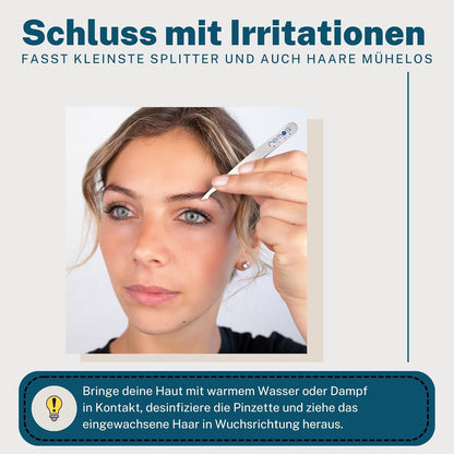REMOS Kombipinzette Edelstahl [Inox]Rostfrei 9.5 Cm - 2In1 Für Splitter - Haare