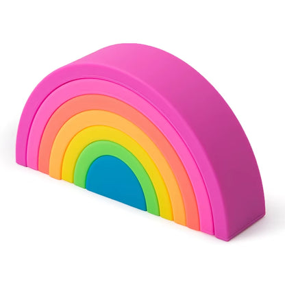 TYRY.HU BPA Free Rainbow Silicone Baby Building Blocks - 6-10 Pcs Soft 3D Educational Montessori Toys & Teething Gifts for Kids