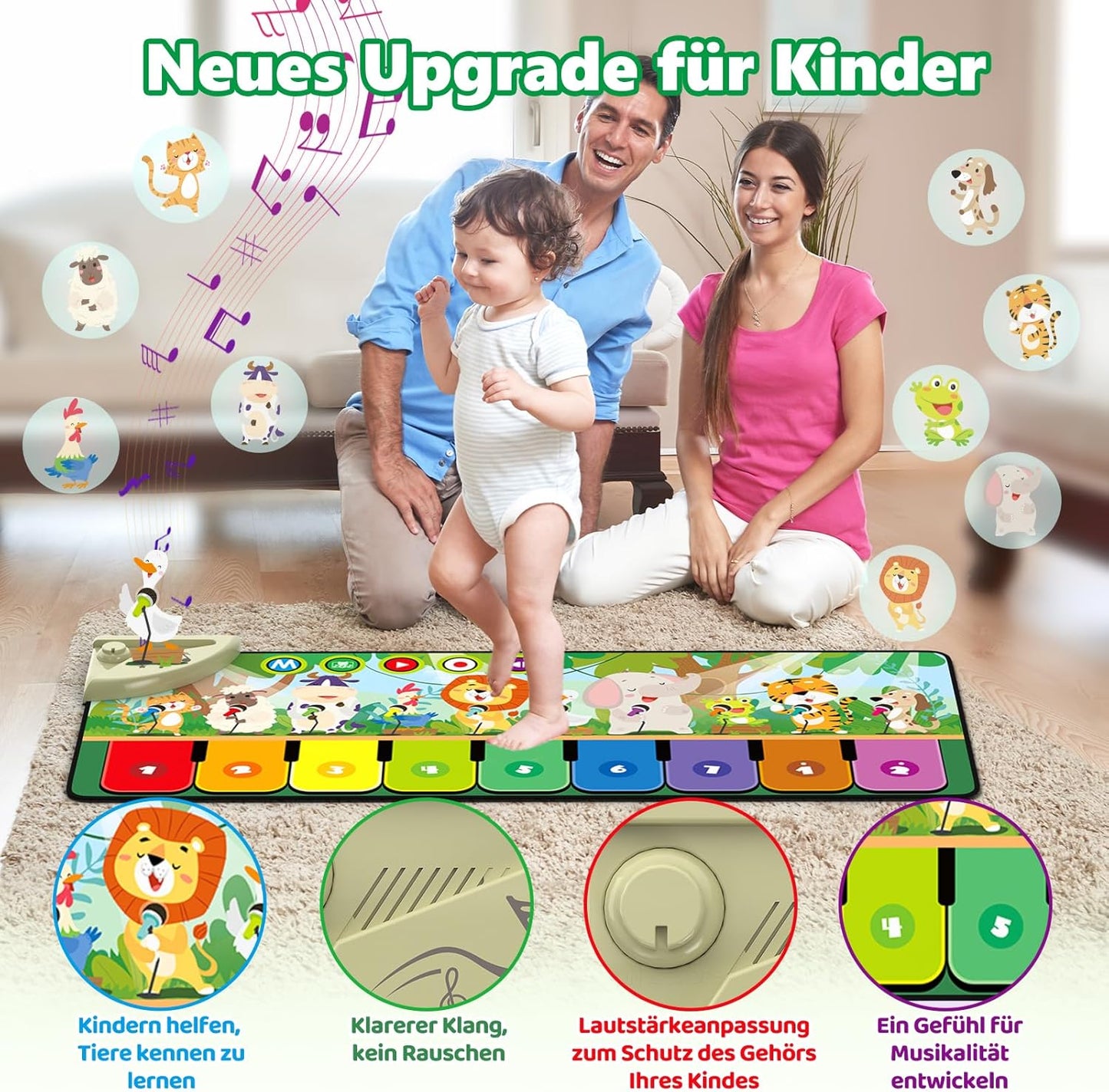 Enchanting Musical Play Mat for Babies 1 Year+ - 19 Songs & 10 Animal Sounds | Ideal Gift for Toddlers Aged 1-3 for Birthdays & Christmas!