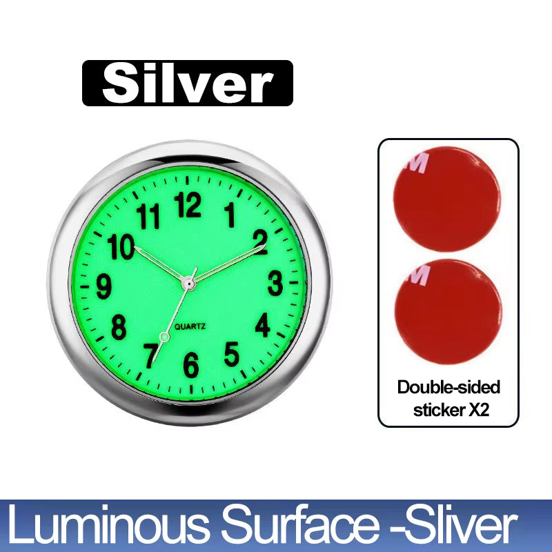 Luminous Mini Digital Car Clock - Stick-On Quartz Timepiece for Automotive Decor and Accessories