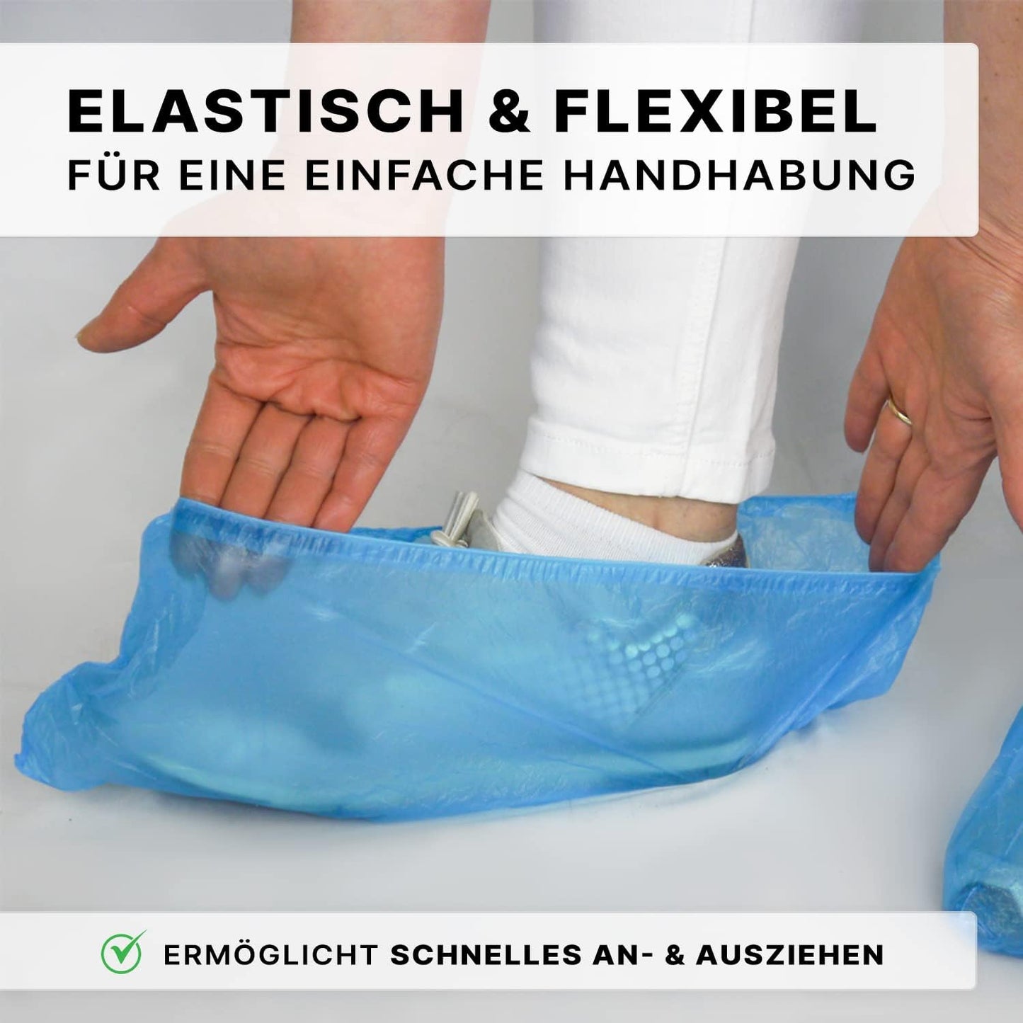 ARNOMED Einweg Schuhüberzieher - 200 Stück | Wasserdichte CPE Überschuhe, Latexfrei - Ideale Schuhschutz für Baustellen und Regen