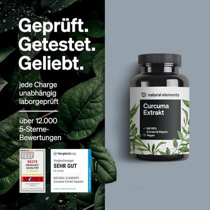 Curcuma Extrakt – Hochdosiert: Curcumingehalt EINER Kapsel Entspricht 10.000Mg Kurkuma – Hochdosiert Aus 95% Extrakt – 90 Kapseln – Laborgeprüft, Vegan Und in Deutschland Produziert