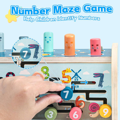 Fajiabao Montessori Motorikspielzeug aus Holz für Kinder ab 1 Jahr - Hammerspiel Xylophon, Ideal als Geschenk für Mädchen und Jungen zu Geburtstagen!