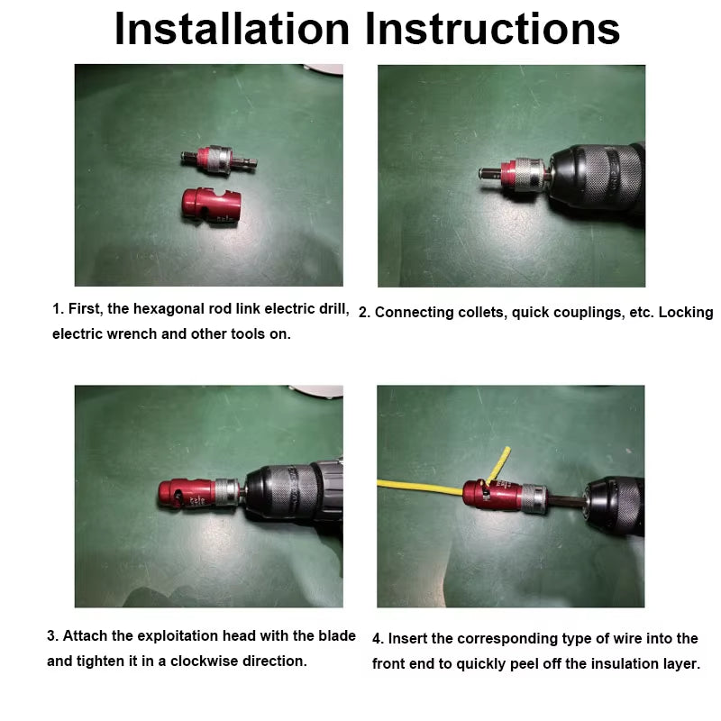 Electric Wire Stripper - High-Speed Wire Stripping Tool for Power Drill Drivers