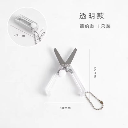 Mini Portable Folding Scissors - Morandi Design for Paper Cutting, Ideal for Office and School Use