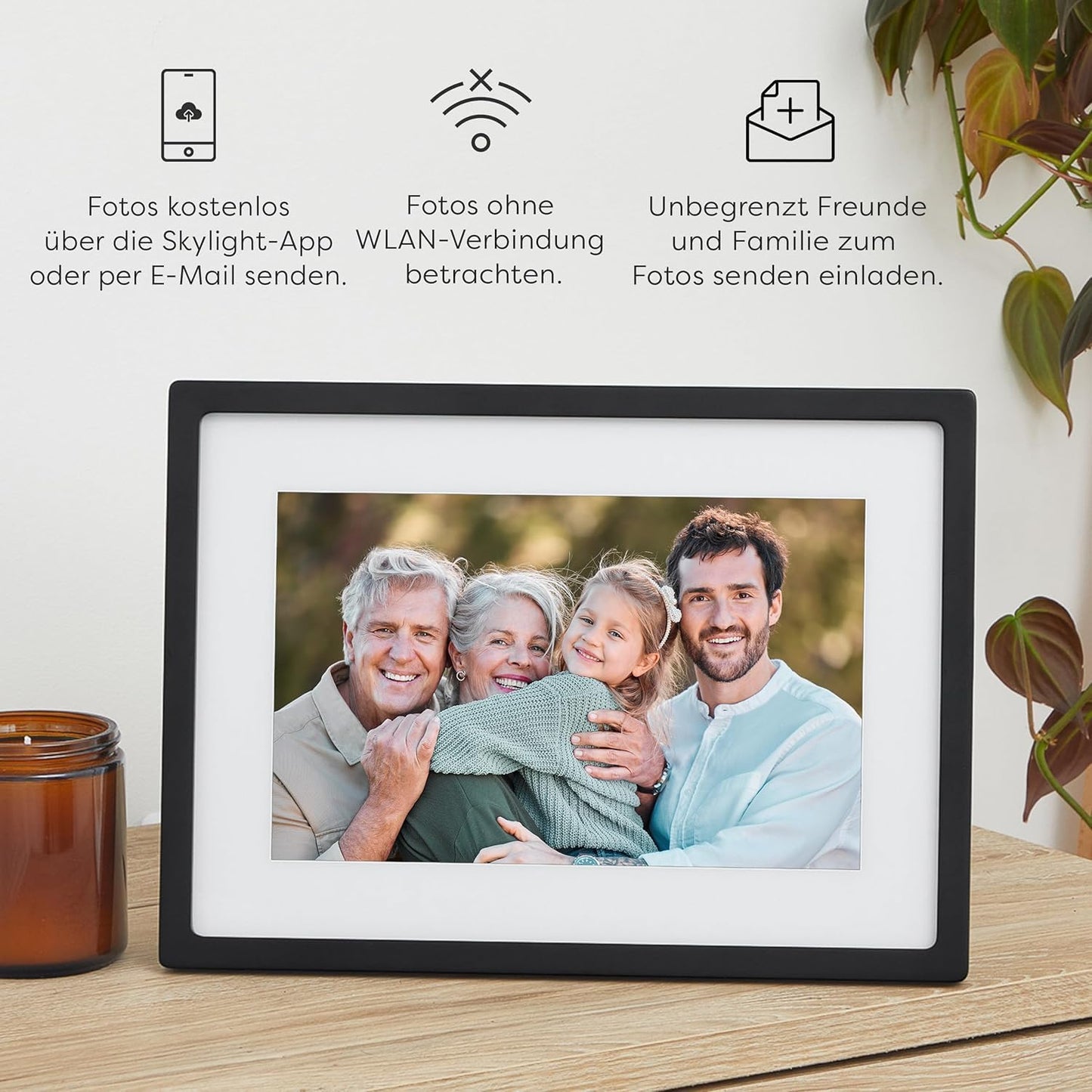 Frame - 10" WLAN Digitaler Bilderrahmen mit Touch-Screen | Sofort Fotos per E-Mail oder App senden | Ideales Geschenk mit Cloud Storage