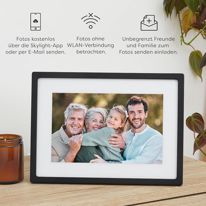 Frame - 10" WLAN Digitaler Bilderrahmen mit Touch-Screen | Sofort Fotos per E-Mail oder App senden | Ideales Geschenk mit Cloud Storage