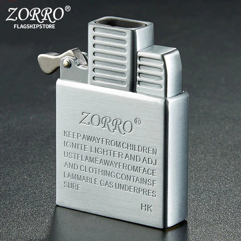 ZORRO Original Dual Fire Torch Lighter Gas Kerosene Jet Windproof Cigar Lighter Flint Movement Inflatable Lighter Liner DIY Tool