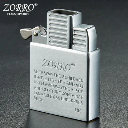 ZORRO Original Dual Fire Torch Lighter Gas Kerosene Jet Windproof Cigar Lighter Flint Movement Inflatable Lighter Liner DIY Tool