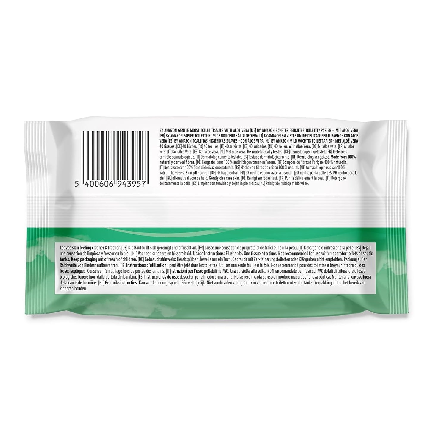 Sanftes Feuchtes Toilettenpapier mit Aloe Vera, Spülbar, 240 Blatt (6 Packungen à 40 Blatt) - Ehemals Presto!