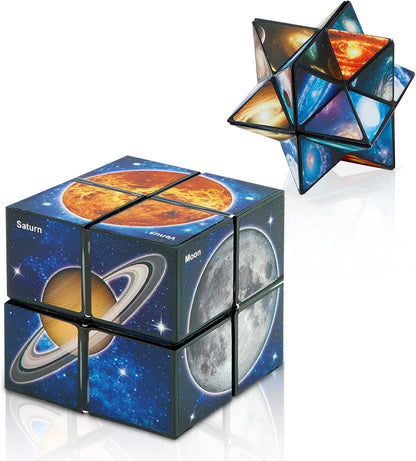 3D Zauberwürfel Set - Star Cube Puzzle für Kinder & Erwachsene im Wald, Dinosaurier & Meereskreaturen Design (3er Pack)