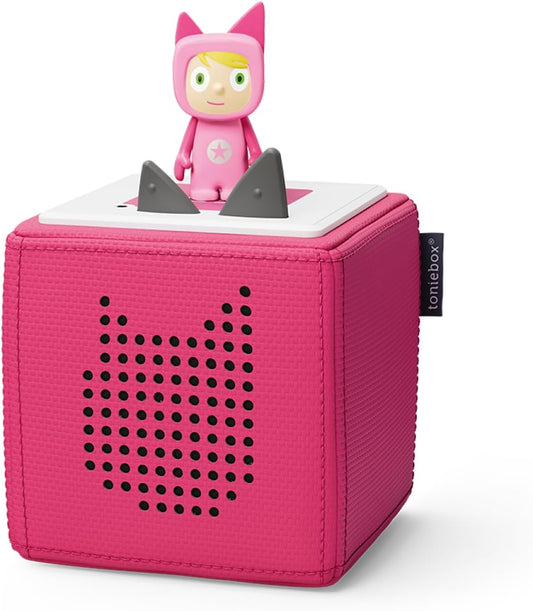 Tonies Toniebox Starter Set - Pink Kids' Wireless Audio Player with Creative Figure & 7-Hour Battery - Ideal for Audiobooks & Songs!