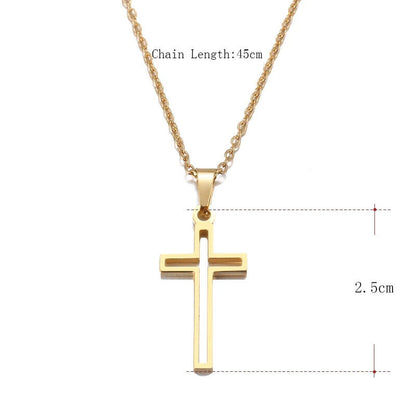 Edelstahl Kreuz Kruzifix Anhänger Halskette Gold Schmuck Damen Herren Kette