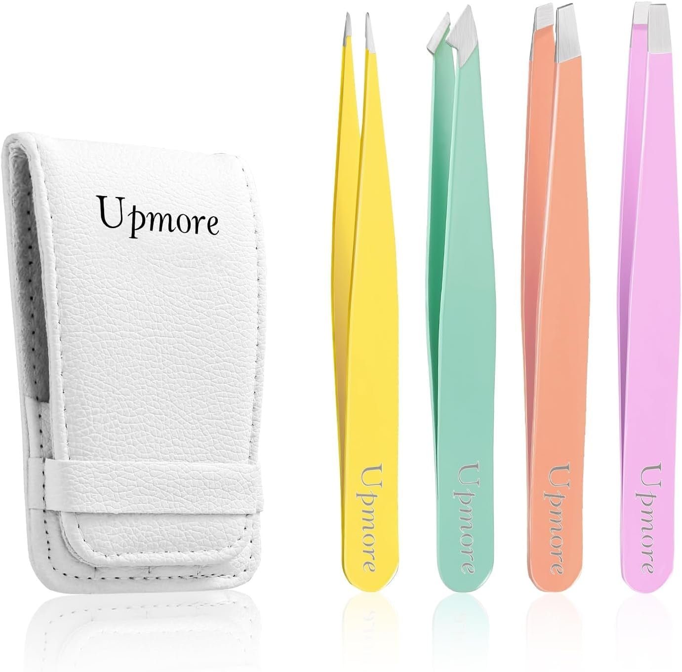 4X Pinzette Set Edelstahl - Farbig Augenbrauenpinzette Set Schere Pinzette, Gerade Schräge Spitze Zupfpinzette Splitterpinzette Spitzpinzette Für Frauen Und Männer