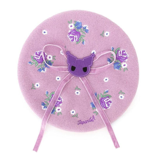 Stylish Japanese Kuromi Floral Beret - Embrace Your Unique Fashion!